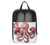 Divertida bolsa de zapatos con diseño de pulpo de dibujos animados para viajes, uso diario, bolsa de almacenamiento antipolvo para zapatos de golf