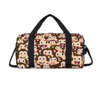 Divertida bolsa deportiva con diseño de cabeza de mono con compartimento para zapatos, bolsa de fin de semana, viajes, gimnasio, organizador de equipaje para mujeres, hombres, niños y niñas