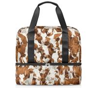 Divertida bolsa deportiva con estampado de vaca para mujeres, hombres, niños y niñas, 21 L, bolsa de fin de semana, bolsa de viaje separada para viajes, gimnasio, yoga, color, Big, Organizador de