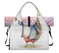Divertida bolsa deportiva de erizo de animales para mujeres y hombres, bolsa de fin de semana con compartimento para zapatos, bolsa de hombro para yoga, gimnasio, viajes, color, L, Organizador de