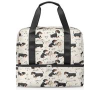 Divertida bolsa deportiva de perro salchicha para mujeres, hombres, niños y niñas, 21 L, para fin de semana, para viajes, gimnasio, yoga, color, Big, Organizador de bolsas