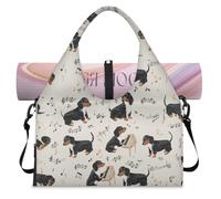 Divertida bolsa deportiva para perros salchicha con compartimento para zapatos, bolsa de fin de semana, bolsa de equipaje para gimnasio, yoga, viajes, color, L, Bolsa de viaje