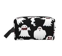 Divertida bolsa organizadora de viaje con estampado de fantasmas blancos, neceser de aseo para hombres y mujeres, para viajes, gimnasio, uso diario