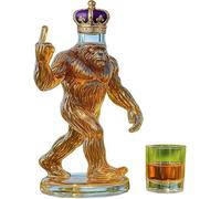 Divertida botella de whisky Bigfoot, vaso de whisky esculpido en 3D, botella de vino creativa en forma de gorila, botella de whisky con corona de simio, decoración de cabaña y cabaña, regalo