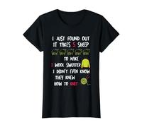 Divertida Broma de Tejer, tejedor de ovejas Camiseta gráfica económica, Mujer, Negro, XS