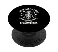 Divertida Bruja esquelética de Yoga enferma Mental Pero Totalmente Relajada PopSockets PopGrip Adhesivo