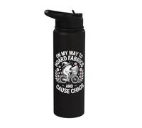 Divertida bruja rana diciendo que las telas de tesoro causan caos Stainless Steel Insulated Water Bottle