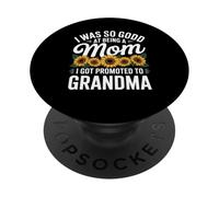 Divertida buena mamá fue ascendida a abuela diciendo broma de mujeres PopSockets PopGrip Adhesivo