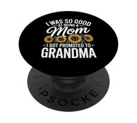 Divertida buena mamá fue ascendida a abuela diciendo broma de mujeres PopSockets PopGrip Adhesivo