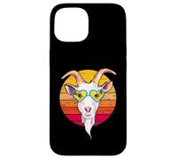 Divertida cabra loca con gafas en estilo retro vintage Carcasa para iPhone 15