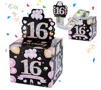 Divertida caja de regalo de cumpleaños para hijo de 16 años, caja de dinero de cumpleaños para regalos en efectivo, decoraciones de dulces cumpleaños para niñas y niños, idea de regalo de cumpleaños