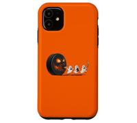 Divertida Calabaza Persiguiendo Fantasmas Halloween Hockey Puck Carcasa para iPhone 11