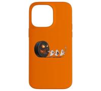 Divertida Calabaza Persiguiendo Fantasmas Halloween Hockey Puck Carcasa para iPhone 14 Pro MAX