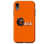 Divertida Calabaza Persiguiendo Fantasmas Halloween Hockey Puck Carcasa para iPhone XR