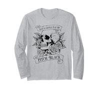 Divertida Calavera de Halloween con Solo un pequeño Rayo de Tono Negro Manga Larga