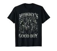 Divertida Calavera de Mommy's Good Boy Grim Reaper Camiseta