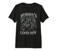 Divertida Calavera de Mommy's Good Boy Grim Reaper Camiseta Premium