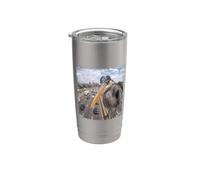 Divertida Cámara Tráfico Autopista Garza Azulada Vaso térmico de acero inoxidable de doble pared