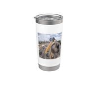 Divertida Cámara Tráfico Autopista Garza Azulada Vaso térmico de acero inoxidable de doble pared