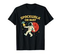 Divertida caminata espacial o busto dibujos animados OVNI Alien Galaxy Print Camiseta
