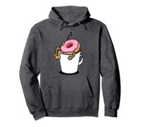 DIVERTIDA CAMISA DE CAFÉ. DIVERTIDA CARTOON DULCE POSTRE DOUGHNUT Sudadera con Capucha