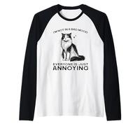 Divertida Camisa de Gato I'm Not in a Bad Mood Everyone's Annoying Camiseta Manga Raglan
