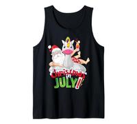 Divertida Camisa de Navidad en Julio, Unicornio de Verano, Flotador de Navidad Camiseta sin Mangas