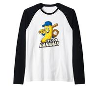 Divertida Camisa de plátanos Lindos plátanos Divertidas Let's go Bananas Tees Camiseta Manga Raglan