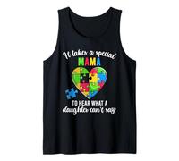 Divertida camisa de rompecabezas de corazón, concienciación sobre el autismo y apoyo familiar Camiseta sin Mangas
