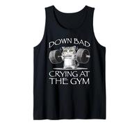 Divertida Camisa de Unicornio con Forma de Gato, Down Bad Crying Cat Gym Camiseta sin Mangas