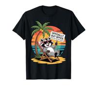 Divertida Camisa de Vacaciones de Mapache Fuera de la Oficina, Broma de Playa de Verano Camiseta