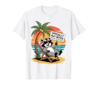 Divertida Camisa de Vacaciones de Mapache Fuera de la Oficina, Broma de Playa de Verano Camiseta