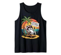 Divertida Camisa de Vacaciones de Mapache Fuera de la Oficina, Broma de Playa de Verano Camiseta sin Mangas