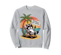Divertida Camisa de Vacaciones de Mapache Fuera de la Oficina, Broma de Playa de Verano Sudadera