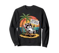 Divertida Camisa de Vacaciones de Mapache Fuera de la Oficina, Broma de Playa de Verano Sudadera