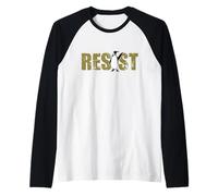 Divertida camisa gráfica de activismo vintage resistente a pingüinos para hombre Camiseta Manga Raglan