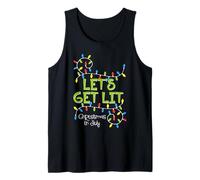 Divertida Camisa Let's Get Lit Christmas In July Summer Lights Camiseta sin Mangas