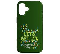 Divertida Camisa Let's Get Lit Christmas In July Summer Lights Carcasa para iPhone 16