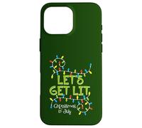 Divertida Camisa Let's Get Lit Christmas In July Summer Lights Carcasa para iPhone 16 Pro MAX