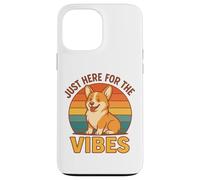 Divertida Camisa Retro de Corgi Just Here For The Vibes Dog Lover Carcasa para iPhone 13 Pro MAX