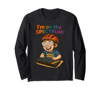 Divertida Camisa Retro para Autismo - I'm On The Spectrum Manga Larga
