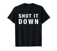 Divertida Camisa Sarcástica Humor Oscuro Sarcasmo Shut It Down Snarky Camiseta gráfica económica, Hombre, Negro, L