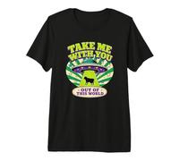 Divertida Camiseta con diseño Retro «Take Me with You» con Forma Retro de secuestro de ovnis Camiseta Premium