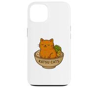 Divertida Camiseta con Estampado de Pollo Katsu de Gato, Bonito Juego de Palabras de Anime con Comida para Gatos Carcasa para iPhone 13