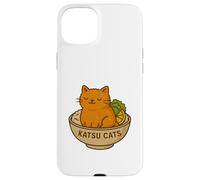 Divertida Camiseta con Estampado de Pollo Katsu de Gato, Bonito Juego de Palabras de Anime con Comida para Gatos Carcasa para iPhone 15 Plus