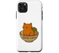 Divertida Camiseta con Estampado de Pollo Katsu de Gato, Bonito Juego de Palabras de Anime con Comida para Gatos Carcasa para iPhone 11 Pro MAX