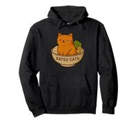 Divertida Camiseta con Estampado de Pollo Katsu de Gato, Bonito Juego de Palabras de Anime con Comida para Gatos Sudadera con Capucha