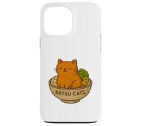 Divertida Camiseta con Estampado de Pollo Katsu de Gato, Bonito Juego de Palabras de Anime con Comida para Gatos Carcasa para iPhone 13 Pro MAX