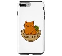 Divertida Camiseta con Estampado de Pollo Katsu de Gato, Bonito Juego de Palabras de Anime con Comida para Gatos Carcasa para iPhone 7 Plus/8 Plus