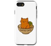 Divertida Camiseta con Estampado de Pollo Katsu de Gato, Bonito Juego de Palabras de Anime con Comida para Gatos Carcasa para iPhone SE (2020) / 7/8